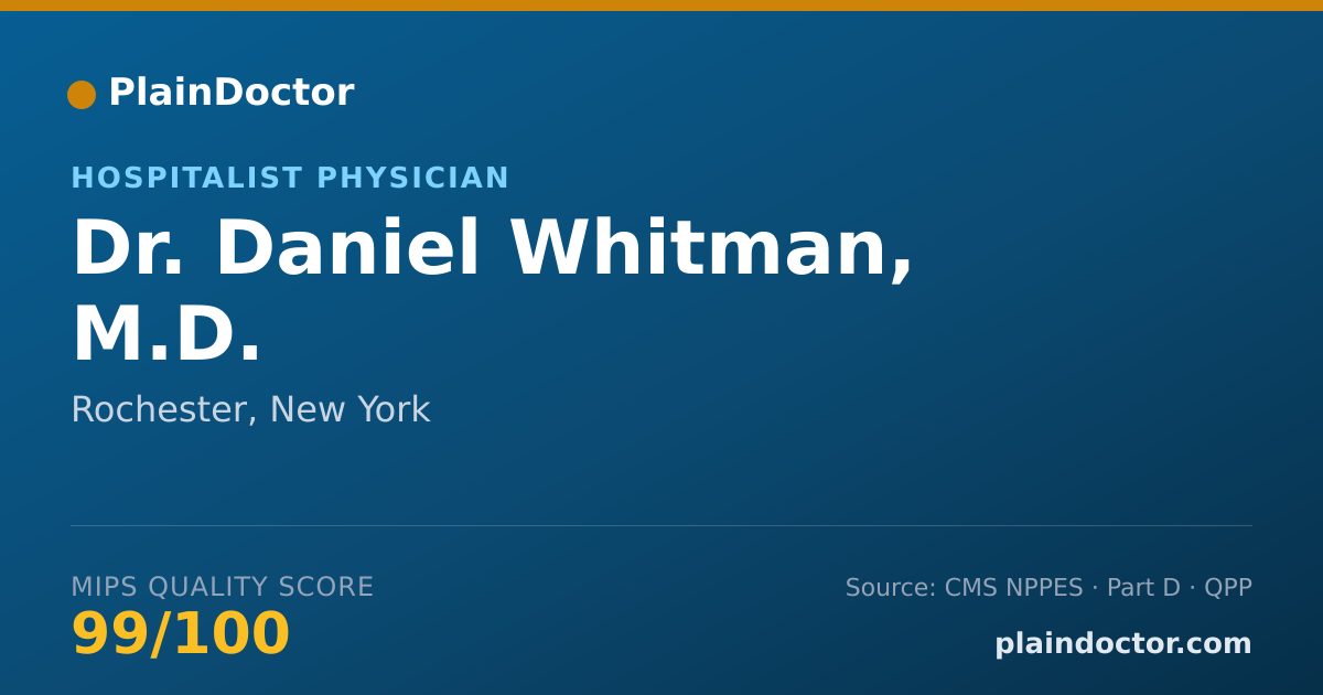 Shareable card for Daniel Whitman, M.D. - Hospitalist Physician, Rochester, NY