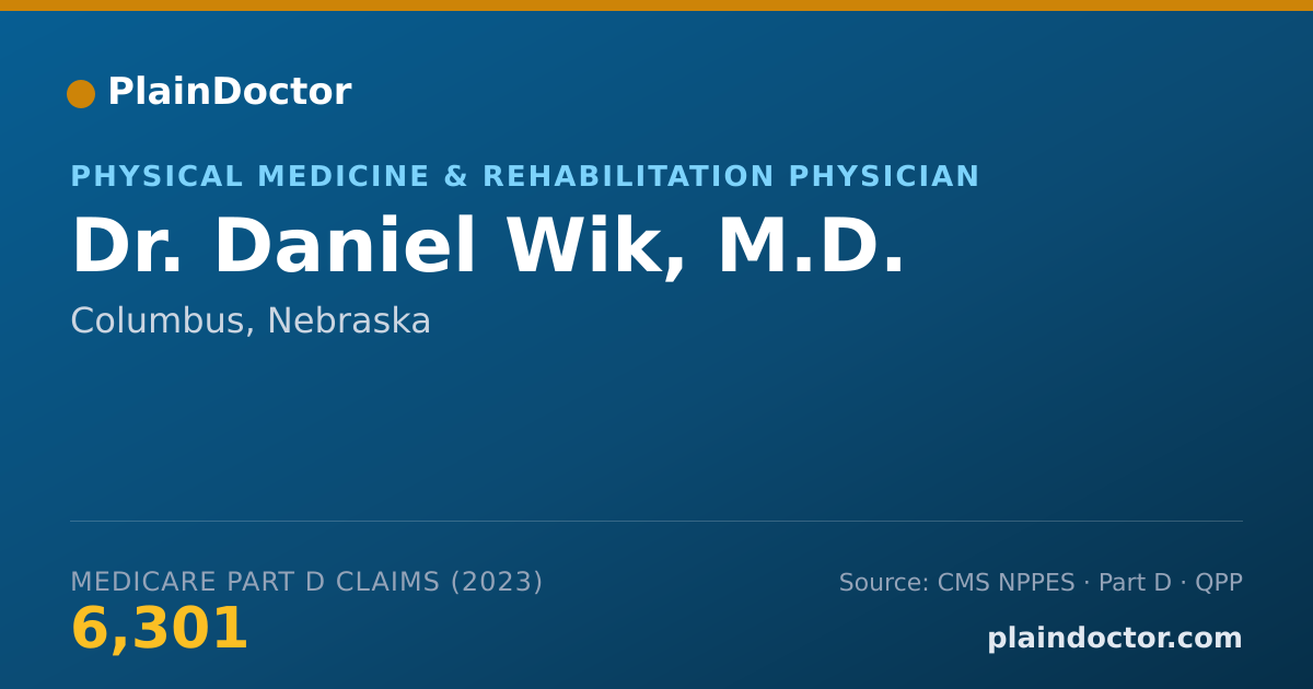 Shareable card for Daniel Wik, M.D. - Physical Medicine & Rehabilitation Physician, Columbus, NE