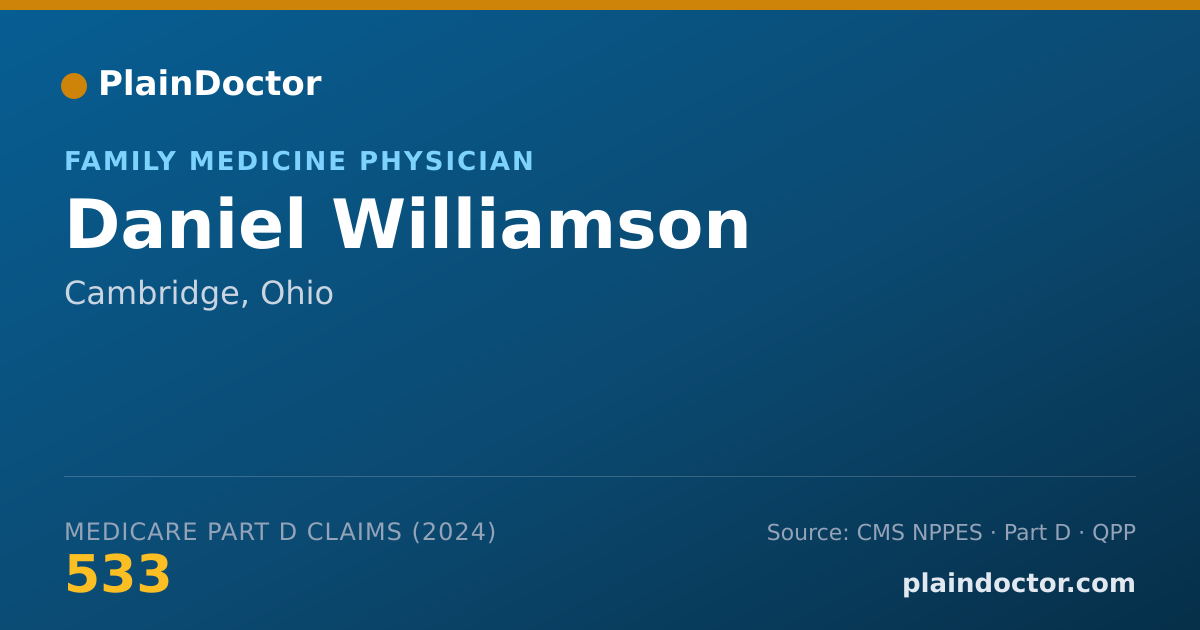 Shareable card for Daniel Williamson - Family Medicine Physician, Cambridge, OH