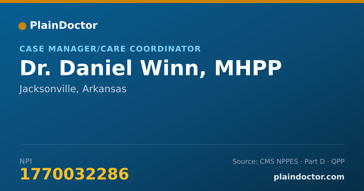 Shareable card for Daniel Winn, MHPP - Case Manager/Care Coordinator, Jacksonville, AR
