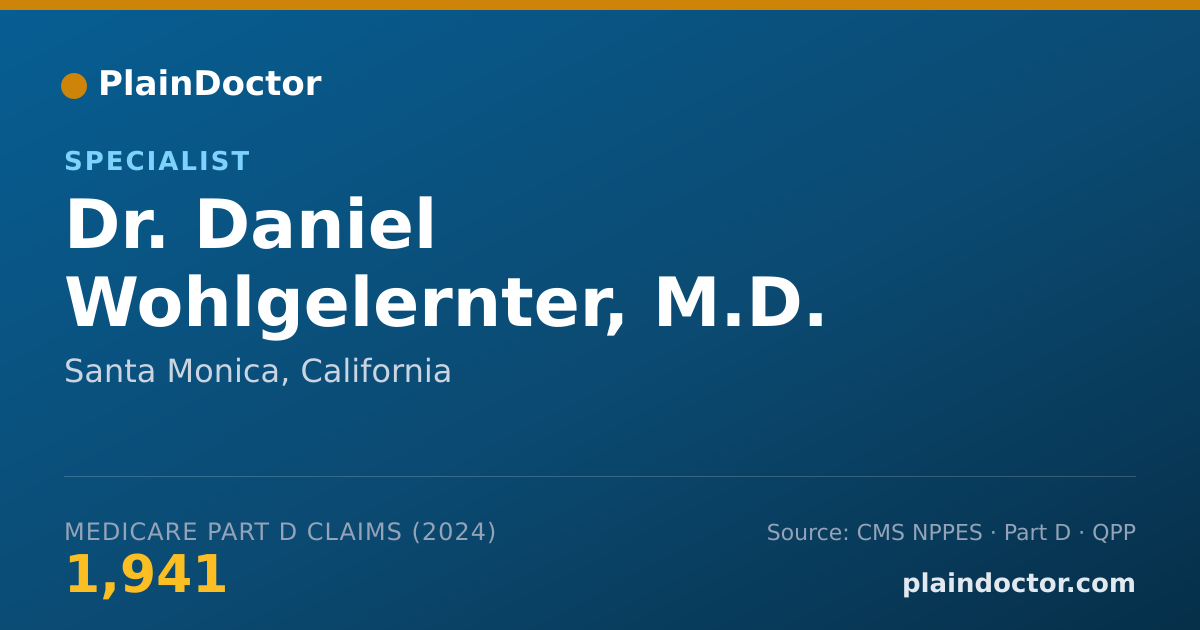 Shareable card for Daniel Wohlgelernter, M.D. - Specialist, Santa Monica, CA