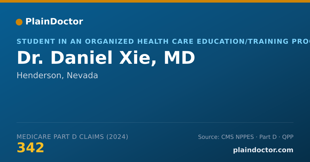 Shareable card for Daniel Xie, MD - Student in an Organized Health Care Education/Training Program, Henderson, NV