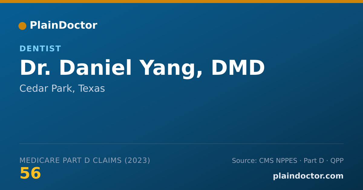 Shareable card for Daniel Yang, DMD - Dentist, Cedar Park, TX