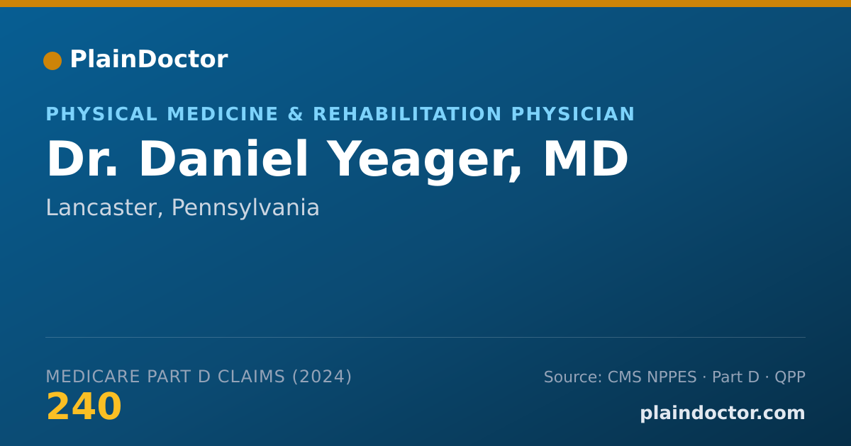 Shareable card for Daniel Yeager, MD - Physical Medicine & Rehabilitation Physician, Lancaster, PA