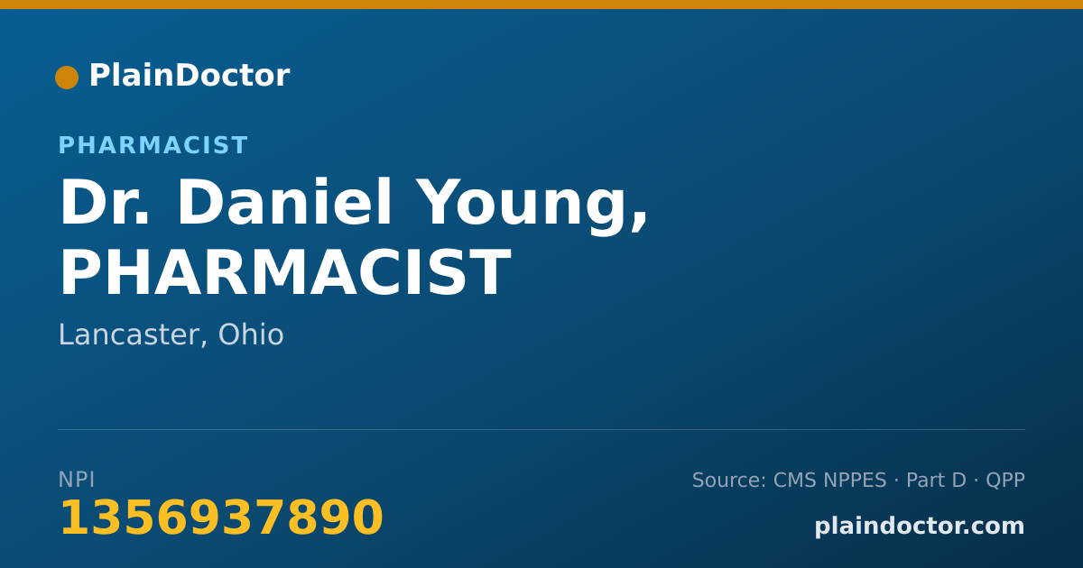 Shareable card for Daniel Young, PHARMACIST - Pharmacist, Lancaster, OH