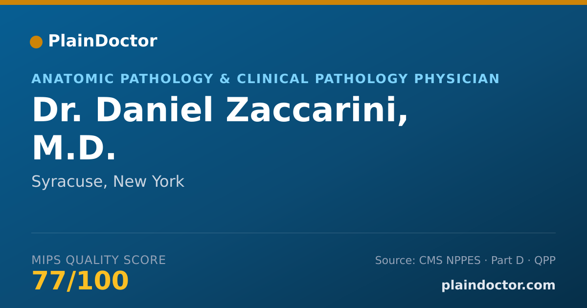 Shareable card for Daniel Zaccarini, M.D. - Anatomic Pathology & Clinical Pathology Physician, Syracuse, NY