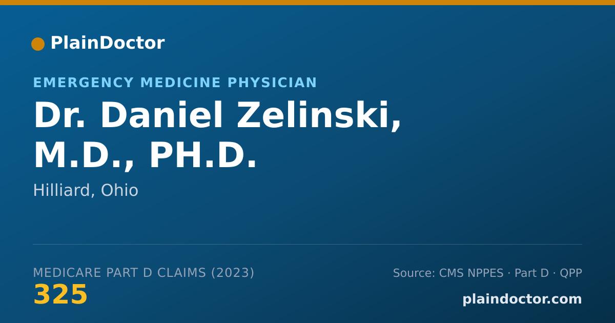 Shareable card for Daniel Zelinski, M.D., PH.D. - Emergency Medicine Physician, Hilliard, OH