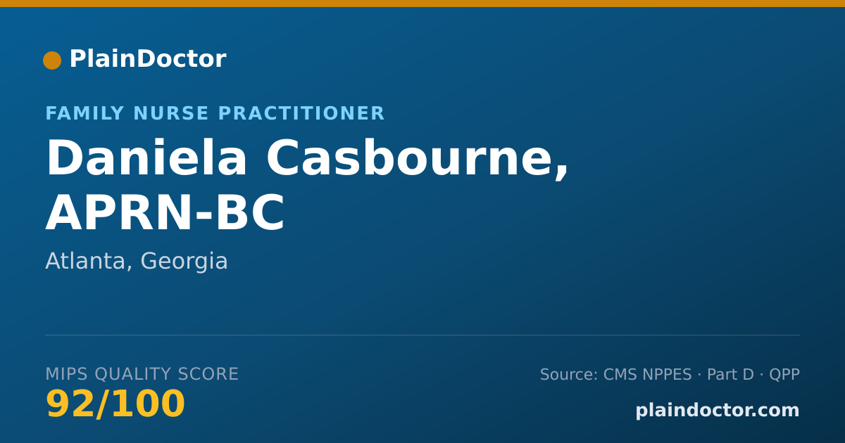 Shareable card for Daniela Casbourne, APRN-BC - Family Nurse Practitioner, Atlanta, GA