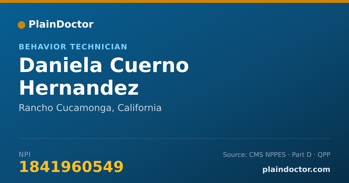 Shareable card for Daniela Cuerno Hernandez - Behavior Technician, Rancho Cucamonga, CA