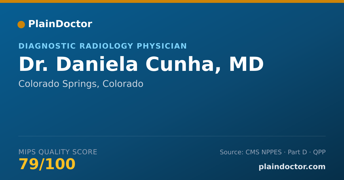 Shareable card for Daniela Cunha, MD - Diagnostic Radiology Physician, Colorado Springs, CO