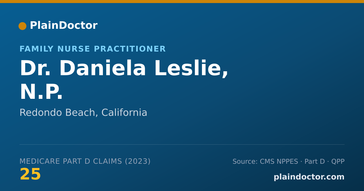 Shareable card for Daniela Leslie, N.P. - Family Nurse Practitioner, Redondo Beach, CA