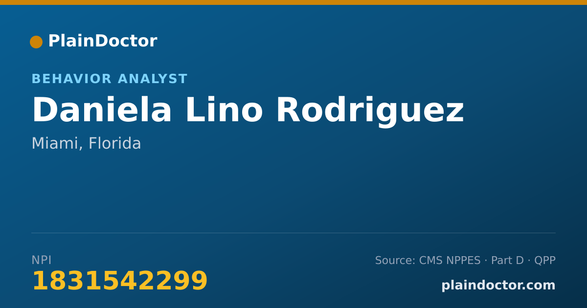 Shareable card for Daniela Lino Rodriguez - Behavior Analyst, Miami, FL