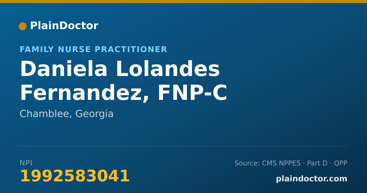Shareable card for Daniela Lolandes Fernandez, FNP-C - Family Nurse Practitioner, Chamblee, GA