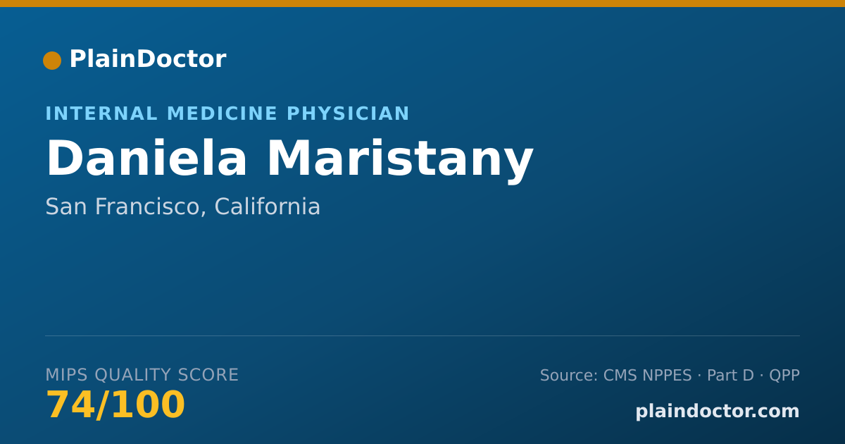 Shareable card for Daniela Maristany - Internal Medicine Physician, San Francisco, CA