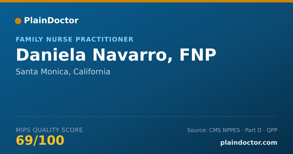 Shareable card for Daniela Navarro, FNP - Family Nurse Practitioner, Santa Monica, CA