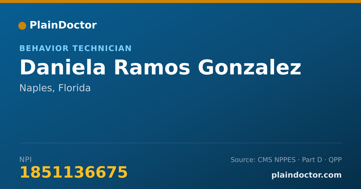 Shareable card for Daniela Ramos Gonzalez - Behavior Technician, Naples, FL