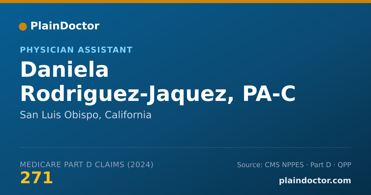 Shareable card for Daniela Rodriguez-Jaquez, PA-C - Physician Assistant, San Luis Obispo, CA