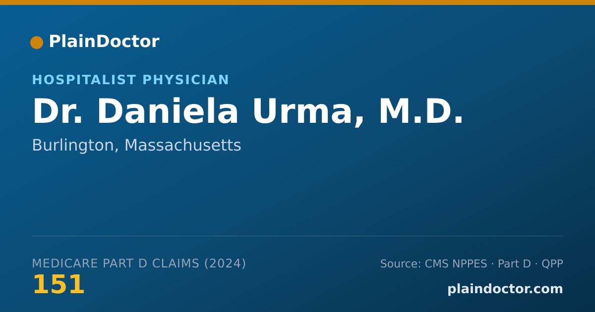 Shareable card for Daniela Urma, M.D. - Hospitalist Physician, Burlington, MA