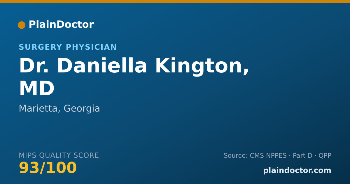 Shareable card for Daniella Kington, MD - Surgery Physician, Marietta, GA
