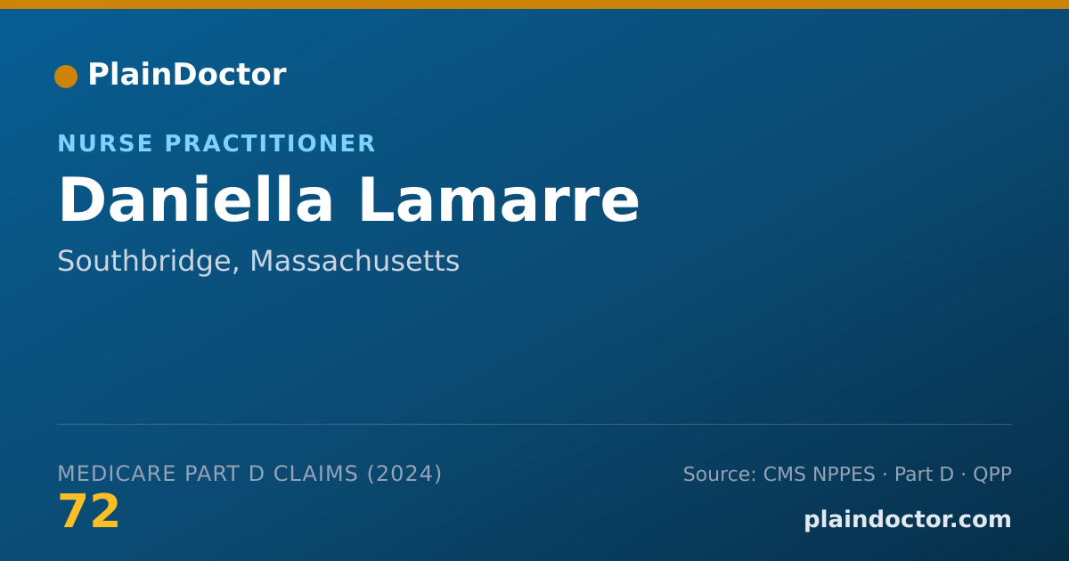 Shareable card for Daniella Lamarre - Nurse Practitioner, Southbridge, MA