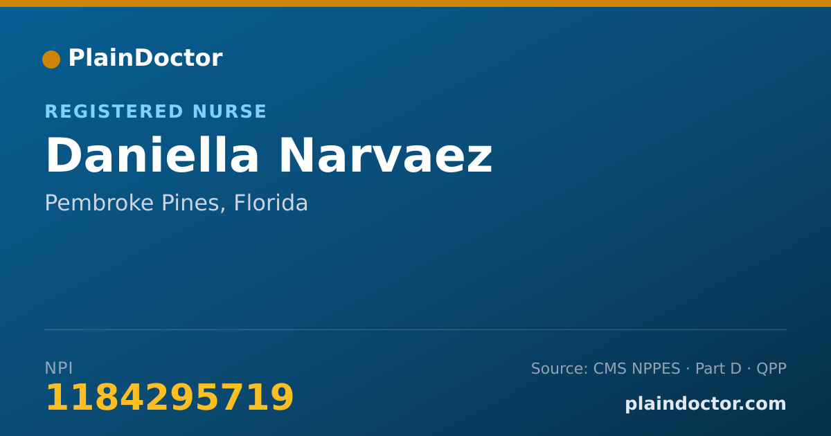 Shareable card for Daniella Narvaez - Registered Nurse, Pembroke Pines, FL