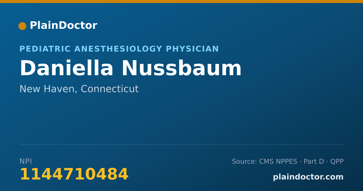 Shareable card for Daniella Nussbaum - Pediatric Anesthesiology Physician, New Haven, CT