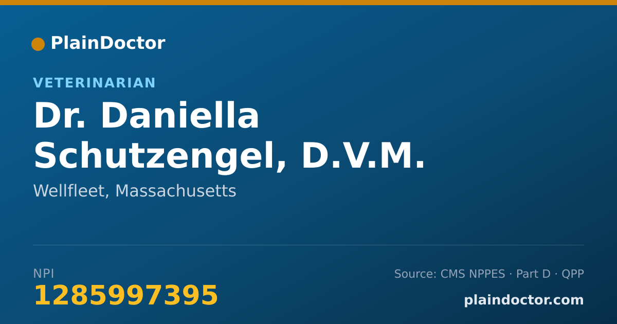 Shareable card for Daniella Schutzengel, D.V.M. - Veterinarian, Wellfleet, MA