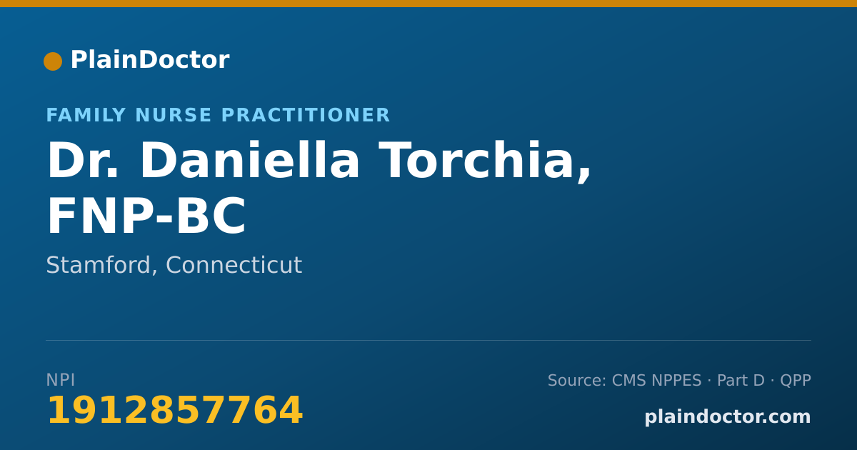 Shareable card for Daniella Torchia, FNP-BC - Family Nurse Practitioner, Stamford, CT