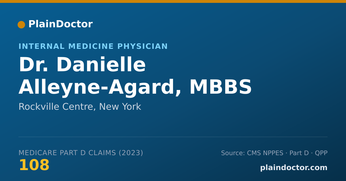Shareable card for Danielle Alleyne-Agard, MBBS - Internal Medicine Physician, Rockville Centre, NY