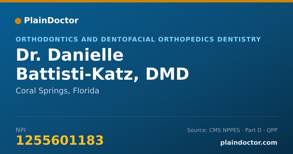 Shareable card for Danielle Battisti-Katz, DMD - Orthodontics and Dentofacial Orthopedics Dentistry, Coral Springs, FL