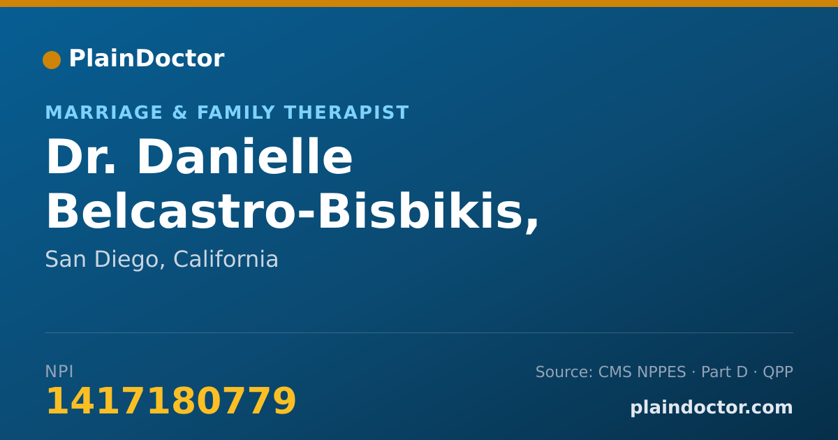 Shareable card for Danielle Belcastro-Bisbikis, M.A. - Marriage & Family Therapist, San Diego, CA