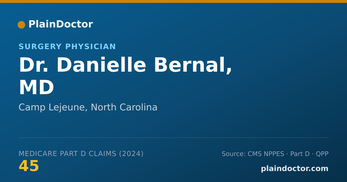 Shareable card for Danielle Bernal, MD - Surgery Physician, Camp Lejeune, NC