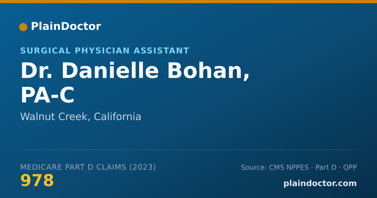 Shareable card for Danielle Bohan, PA-C - Surgical Physician Assistant, Walnut Creek, CA