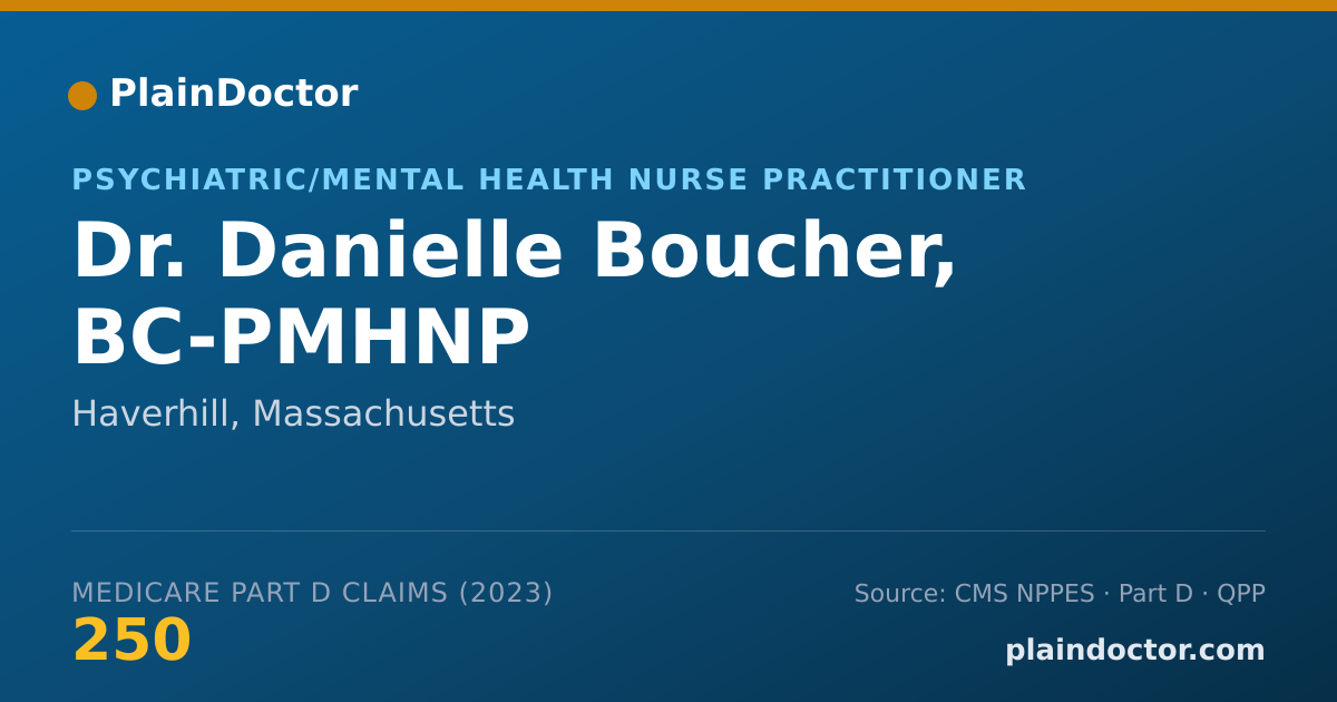 Shareable card for Danielle Boucher, BC-PMHNP - Psychiatric/Mental Health Nurse Practitioner, Haverhill, MA