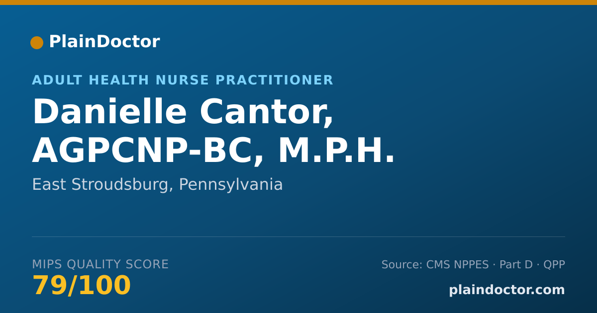 Shareable card for Danielle Cantor, AGPCNP-BC,  M.P.H. - Registered Nurse, East Stroudsburg, PA