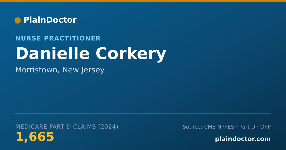 Shareable card for Danielle Corkery - Nurse Practitioner, Morristown, NJ