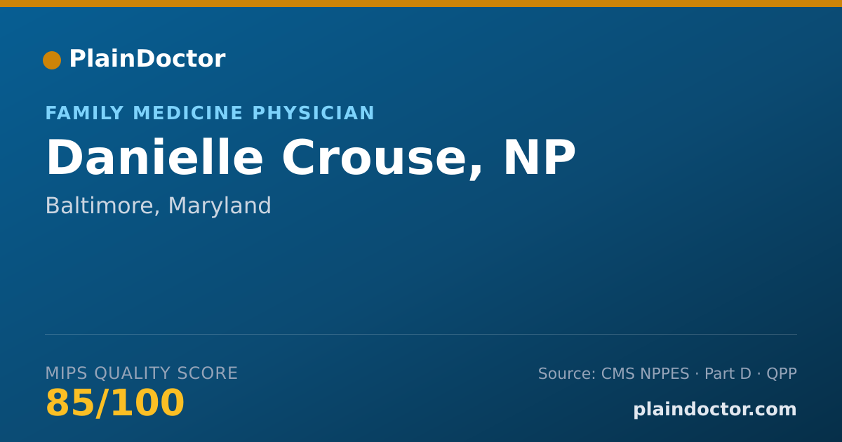 Shareable card for Danielle Crouse, NP - Family Medicine Physician, Baltimore, MD