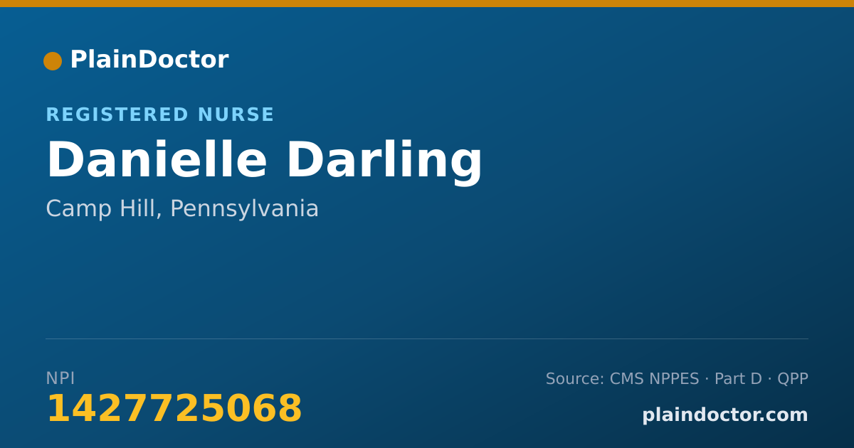 Shareable card for Danielle Darling - Registered Nurse, Camp Hill, PA