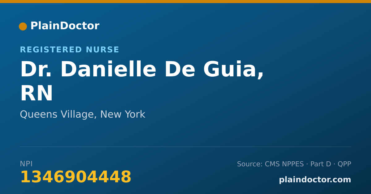 Shareable card for Danielle De Guia, RN - Registered Nurse, Queens Village, NY