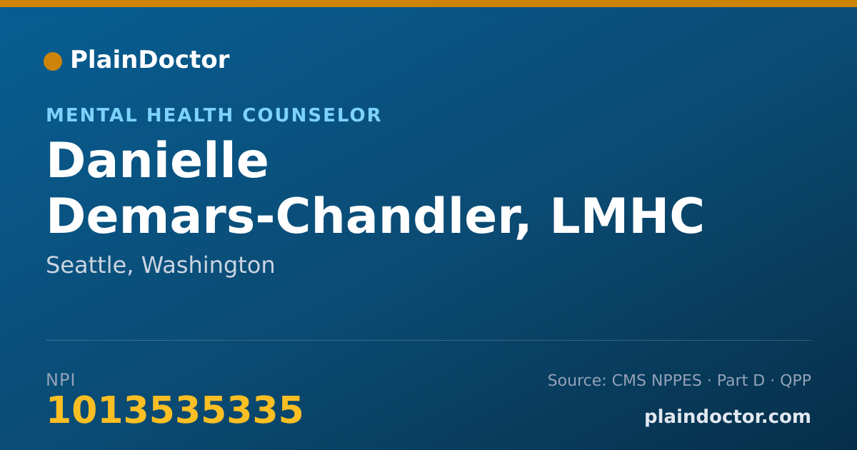 Shareable card for Danielle Demars-Chandler, LMHC - Mental Health Counselor, Seattle, WA