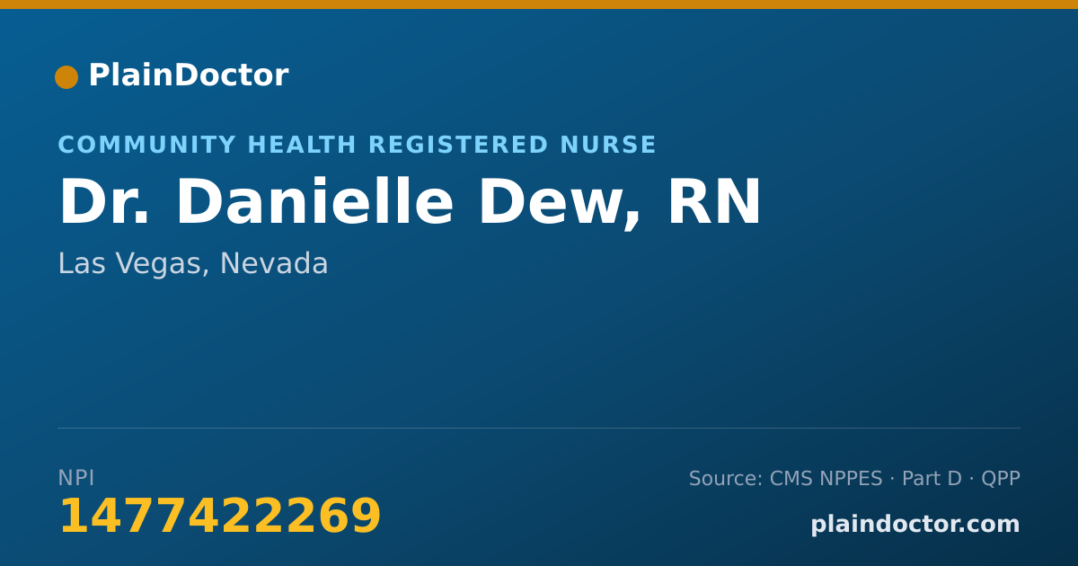 Shareable card for Danielle Dew, RN - Community Health Registered Nurse, Las Vegas, NV