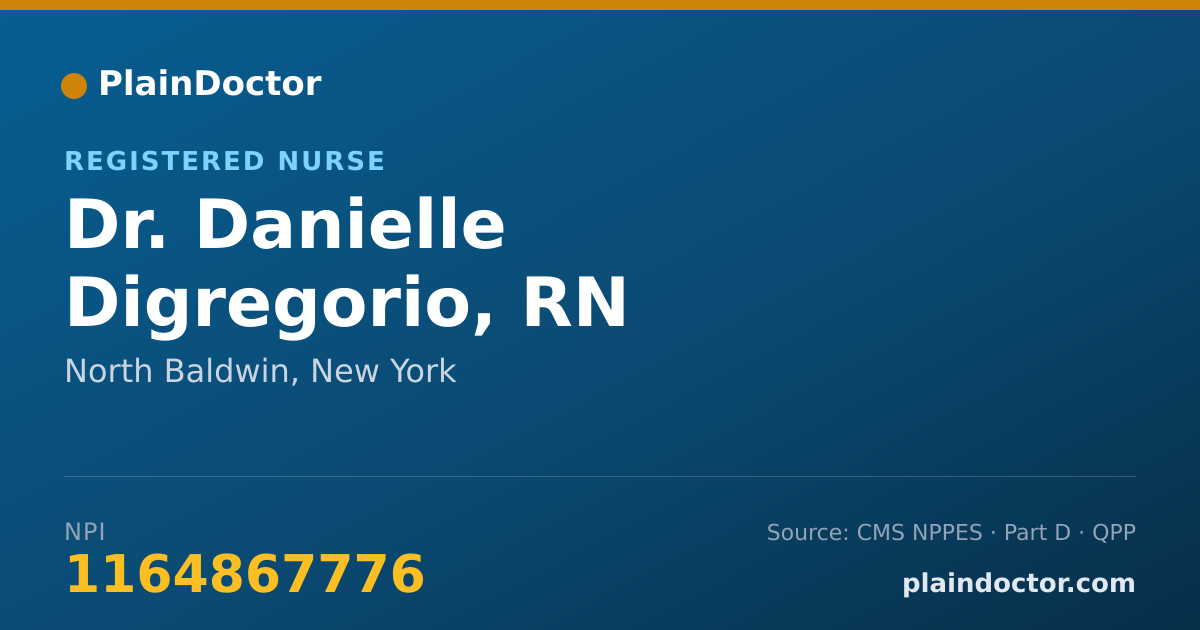 Shareable card for Danielle Digregorio, RN - Registered Nurse, North Baldwin, NY