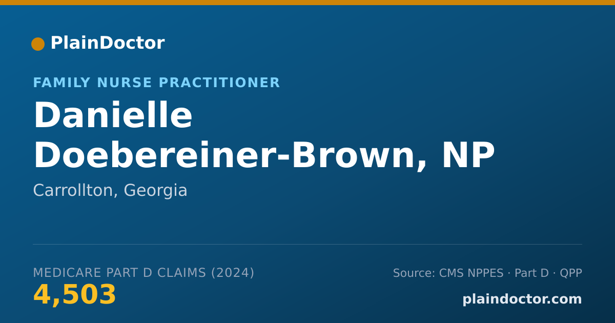 Shareable card for Danielle Doebereiner-Brown, NP - Family Nurse Practitioner, Carrollton, GA
