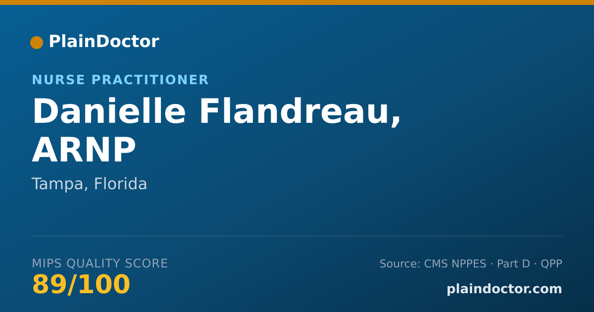 Shareable card for Danielle Flandreau, ARNP - Nurse Practitioner, Tampa, FL