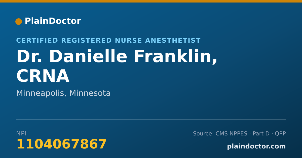 Shareable card for Danielle Franklin, CRNA - Certified Registered Nurse Anesthetist, Minneapolis, MN