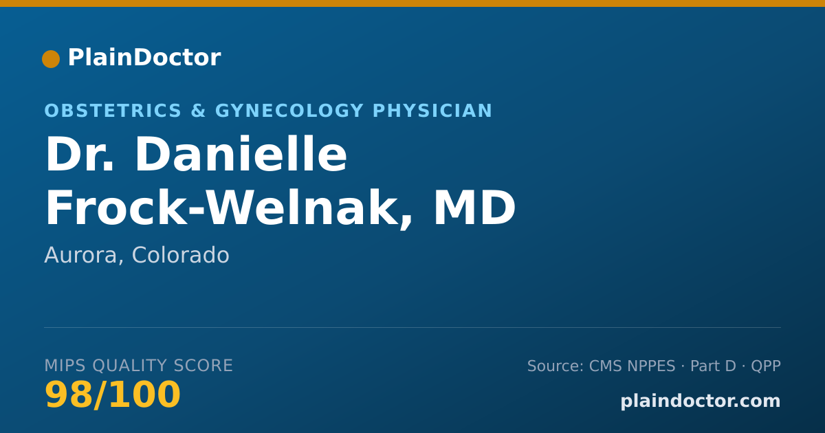 Shareable card for Danielle Frock-Welnak, MD - Obstetrics & Gynecology Physician, Aurora, CO