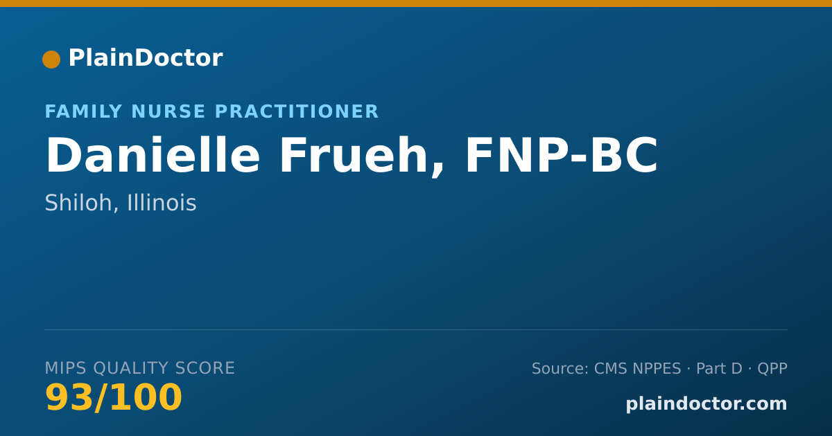 Shareable card for Danielle Frueh, FNP-BC - Family Nurse Practitioner, Shiloh, IL