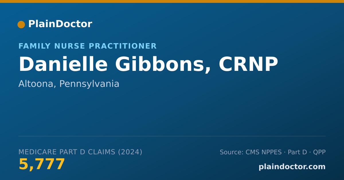 Shareable card for Danielle Gibbons, CRNP - Family Nurse Practitioner, Altoona, PA