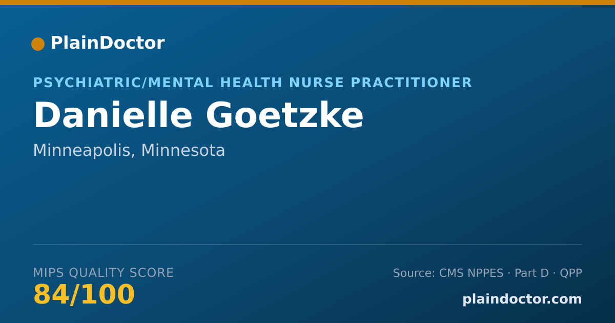 Shareable card for Danielle Goetzke - Psychiatric/Mental Health Nurse Practitioner, Minneapolis, MN