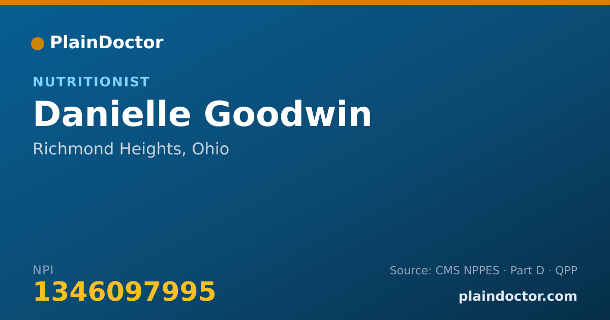 Shareable card for Danielle Goodwin - Nutritionist, Richmond Heights, OH